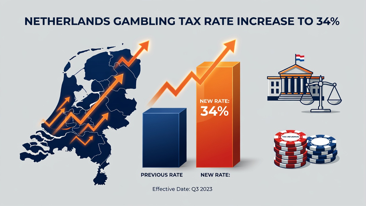 Grafiek die de verschillen tussen verwachte en werkelijke belastingopbrengsten uit de Nederlandse goksector illustreert