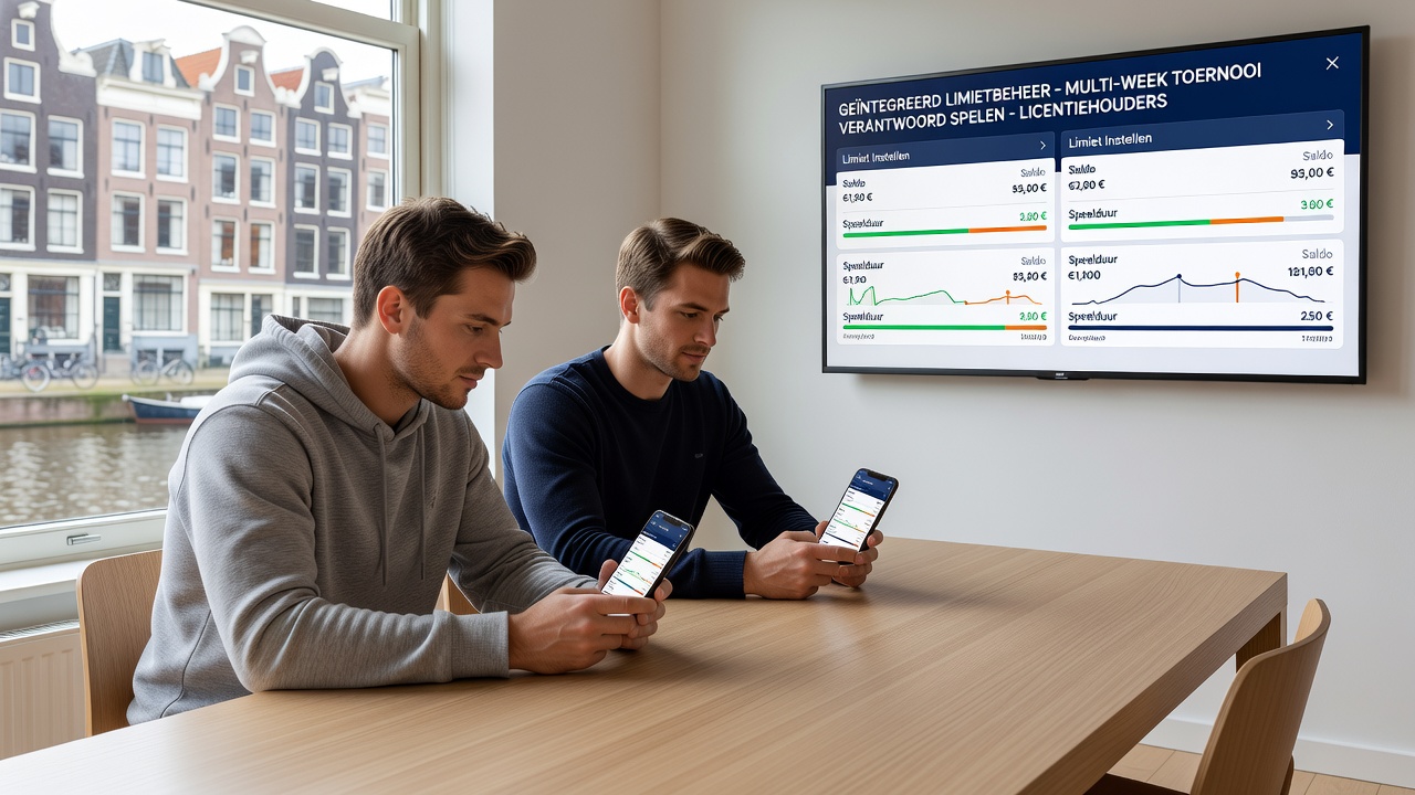 Gebruiker past limieten aan op een mobiel dashboard tijdens een toernooi