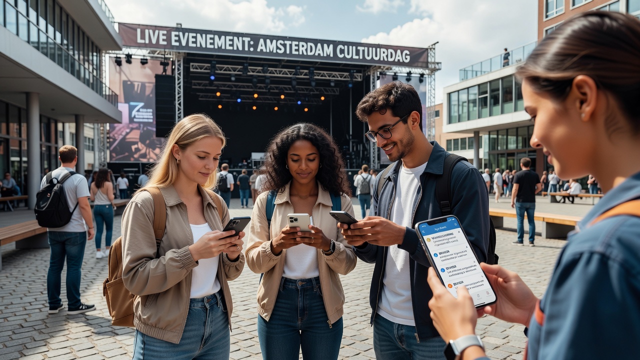 Schermafbeelding van een appmelding die een Nederlandse gebruiker waarschuwt over naderende uitgavenlimiet tijdens een live evenement