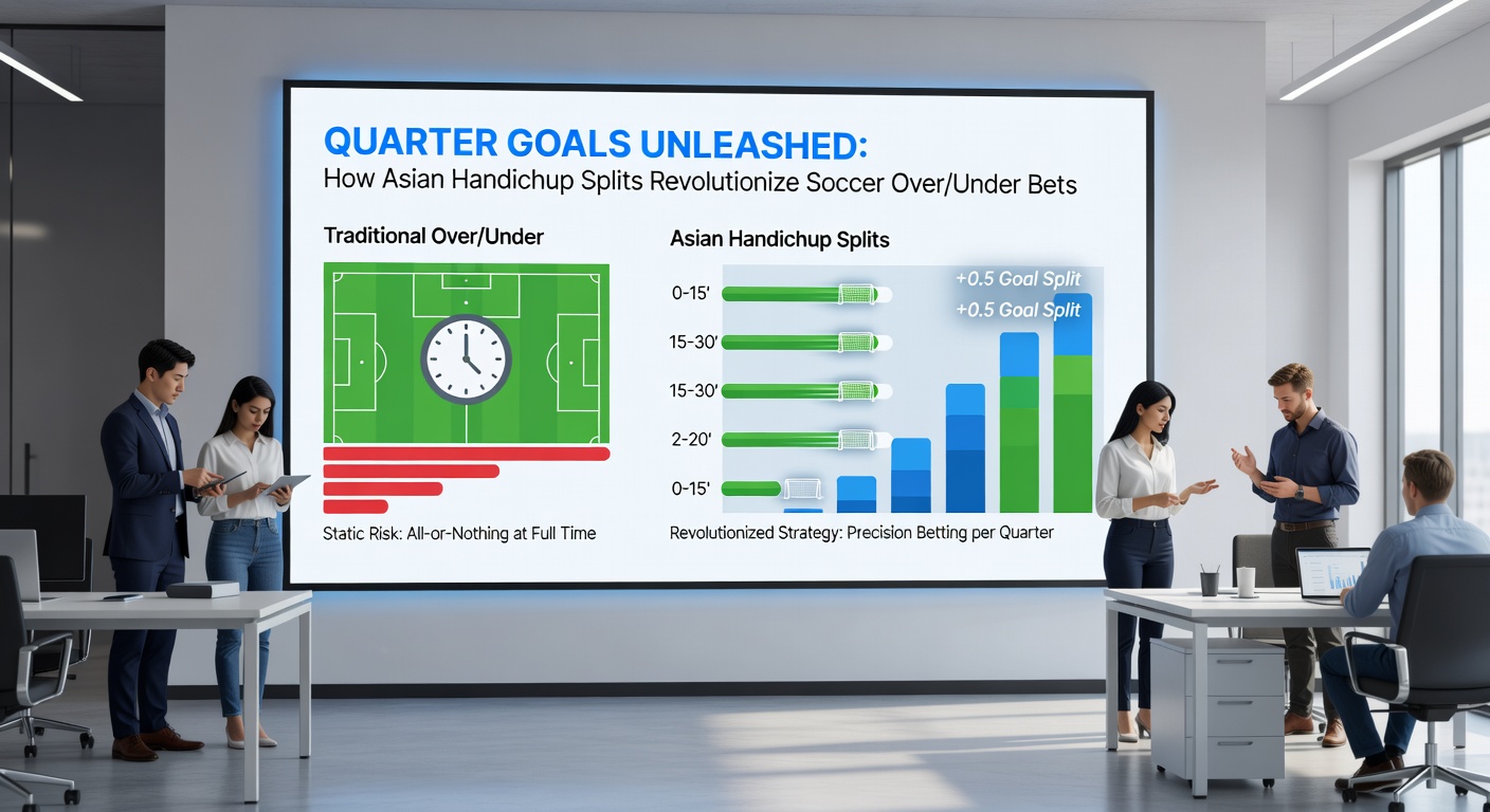 Voorbeeld van een betting interface met quarter goals AH splits voor een Premier League wedstrijd, inclusief odds en uitbetalingsstructuren
